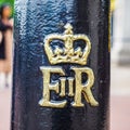 Royal cypher of the Queen in London, hdr