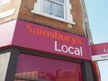 Sainsbury supermarket storefront in London