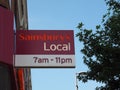 Sainsbury supermarket storefront in London