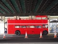 Vintage London Transport red double decker bus in London