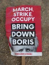 LONDON - SEP 2019: Bring down Boris anti Brexit banner