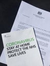 London, Uk - 08/04/2020: Coronavirus covid-19 Boris Johnson Prime minister letter sent to households UK with advise regarding pand