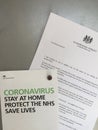 London, Uk - 08/04/2020: Coronavirus covid-19 Boris Johnson Prime minister letter sent to households UK with advise regarding pand