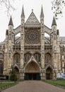 Exterior Architecture of The gothic Westminster Abbey (The Collegiate Church of St Peter at City of Westminster Royalty Free Stock Photo