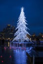 View of a modern LED Christmas tree standing next to the City H Royalty Free Stock Photo