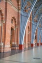 Portrait View of the Walls and Metal Arches of the St Pancras railway station