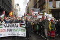 Thousands attend Pro-Palestinian protest. Pro Palestine rally march through the city