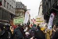 Thousands attend Pro-Palestinian protest. Pro Palestine rally march through the city