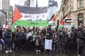 Thousands attend Pro-Palestinian protest. Pro Palestine rally march through the city