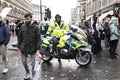 Thousands attend Pro-Palestinian protest. Pro Palestine rally march through the city