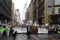 Thousands attend Pro-Palestinian protest. Pro Palestine rally march through the city