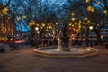 The Venus Fountain and Christmas decorations on Sloane Square, L