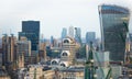 Walkie-talkie building and Canary Wharf banking and office aria at the background. London, UK Royalty Free Stock Photo