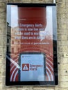 London, UK -14. 04.23: Emergency phone alert for smartphone after poster. Illustrative editorial taken - April 14, 2023.