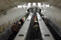 London,UK, London Underground escalator busy with people