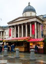 London, UK/Europe; 20/12/2019: Christmas market in front of The National Gallery in Trafalgar Square, London Royalty Free Stock Photo