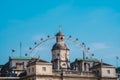 London / UK - 08/09/2020: London Eye behind the Royal Horse Guards Building Royalty Free Stock Photo