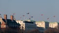 LONDON/UK - FEBRUARY 13 : Flags Fluttering across the Skyline in