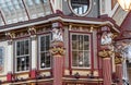 Leadenhall market closed, no people. London, UK. Empty streets City of London during national lockdown. Royalty Free Stock Photo