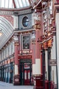Leadenhall market closed, no people. London, UK. Empty streets City of London during national lockdown. Royalty Free Stock Photo