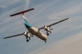 London, UK - 17, February 2019: Luxair a Luxembourg regional airline based in Luxembourg, aircraft type De Havilland Canada DHC-8-