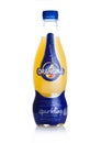 LONDON, UK - FEBRUARY 14, 2018: Plastic bottle of Orangina Spark