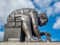 LONDON/UK - FEBRUARY 24 : Sculpture of Newton by Eduardo Paolozzi outside the British Library in London on February 24, 2017 Royalty Free Stock Photo
