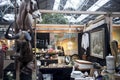 Spitalfields flea market. Bison head on a market background. The map of worlds