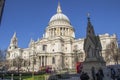 London / UK - February 17,2015 : St Paul`s Cathedral at the top of Ludgate Hill in the City of London, England. Royalty Free Stock Photo