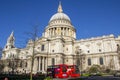 London / UK - February 17,2015 : St Paul`s Cathedral at the top of Ludgate Hill in the City of London, England. Royalty Free Stock Photo