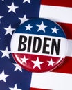 Joe Biden Campaign Badge and the USA Flag