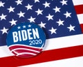 Joe Biden Campaign Badge and the USA Flag