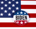 Joe Biden Campaign Badge and the USA Flag