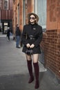 Fashionable people on the street . Street style