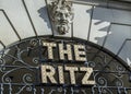 Ritz Hotel sign, Piccadilly, London Royalty Free Stock Photo