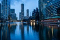 Millwall Inner Dock in Canary Wharf, London Royalty Free Stock Photo