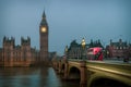 London, UK: Morning Hour View Of Westminster, Big Ben And Bridge In London