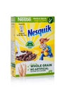 LONDON, UK - JANUARY 10, 2018: Pack of Nesquik whole grain ceral for breakfast on white.Product of Nestle Royalty Free Stock Photo