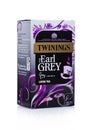 LONDON, UK - JANUARY 02, 2018: Pack of Twinings Earl Grey Tea on white.Twinings was founded in 1706 in London.