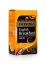 LONDON, UK - JANUARY 02, 2018: Pack of Twinings English breakfast Tea on white.Twinings was founded in 1706 in London.