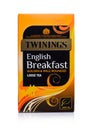 LONDON, UK - JANUARY 02, 2018: Pack of Twinings English breakfast Tea on white.Twinings was founded in 1706 in London.