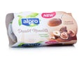 LONDON, UK - JANUARY 10, 2018: Package of Alpro Dessert Moments with hazelnut chocolate flavor on white