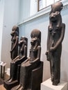 Four Granodiorite standing statues of lioness Sekhmet.