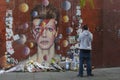 LONDON, UK - JANUARY 20TH 2016: A piece of graffiti of David Bowie as Ziggy Stardust in Brixton, London.