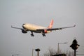 A view of an Aeroplane coming into land at London\'s Heathrow Airport