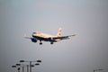 A view of an Aeroplane coming into land at London\'s Heathrow Airport