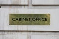 London, UK - Janurary 28th. Brass sign outside the Cabinet Office in Whitehall London. January 28th 2017 Royalty Free Stock Photo