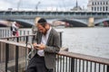 London, UK, July, 2019. Close-up of Orthodox Jew praying with a book in his hand