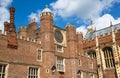 English architecture Tudors time, West Front of Hampton court with entrance gate, locates in West London Royalty Free Stock Photo