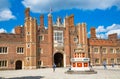 English architecture Tudors time, West Front of Hampton court with entrance gate, locates in West London Royalty Free Stock Photo